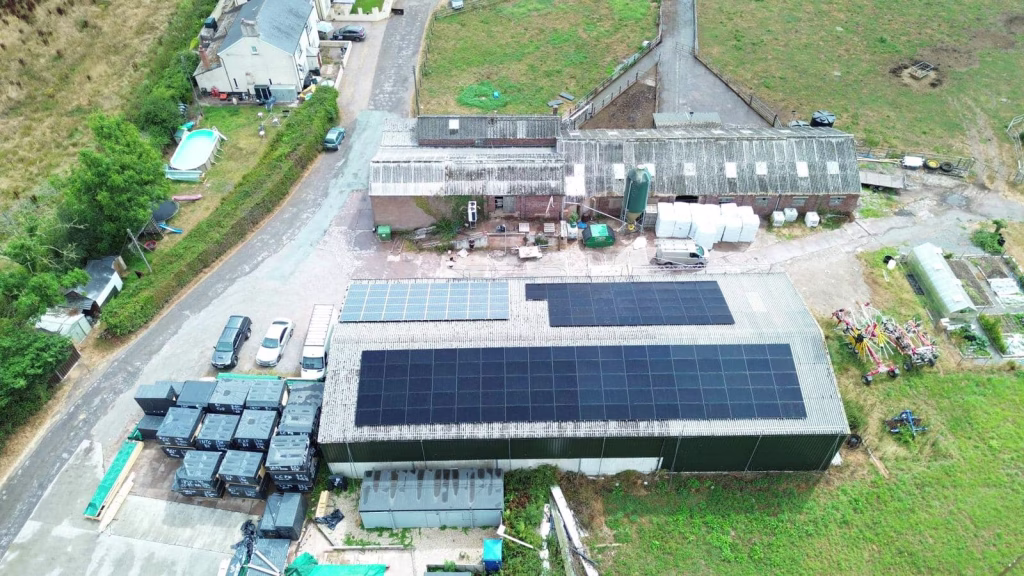 Overhead view of Cooke Partnership solar panels installation