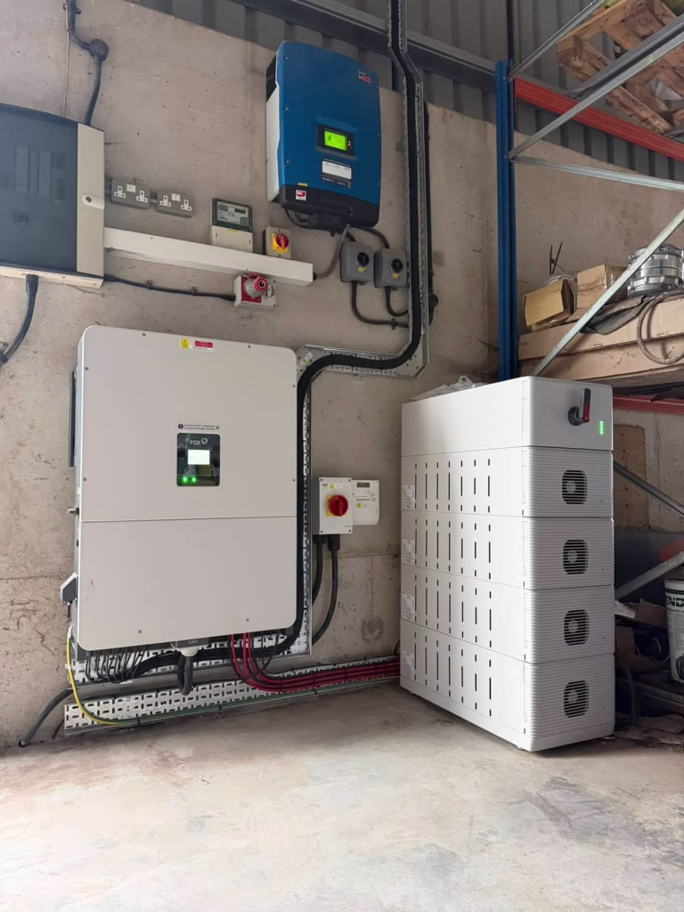 Battery view of Cooke Partnership solar panels installation