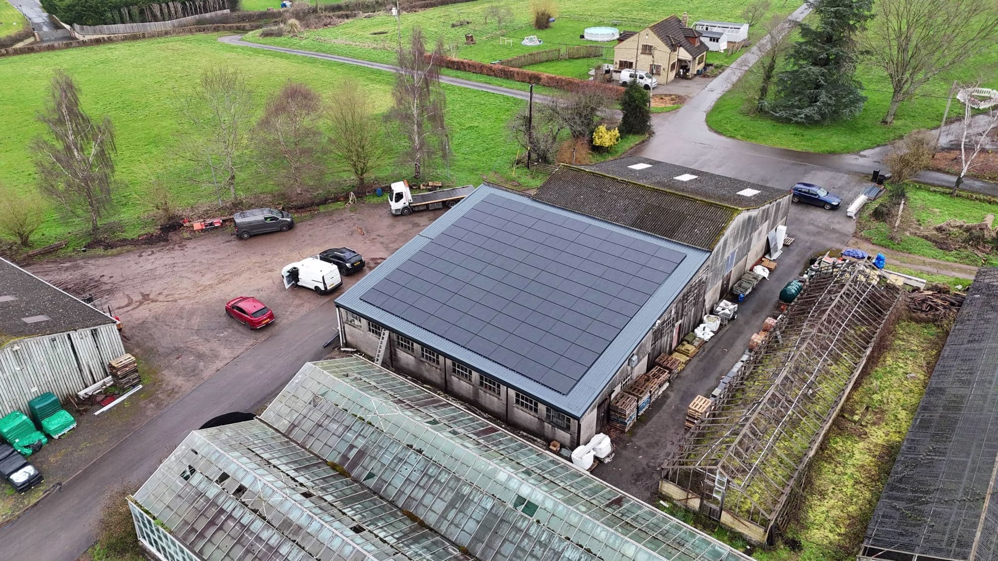 Stanton Nurseries Solar Installation Roof View After Completion